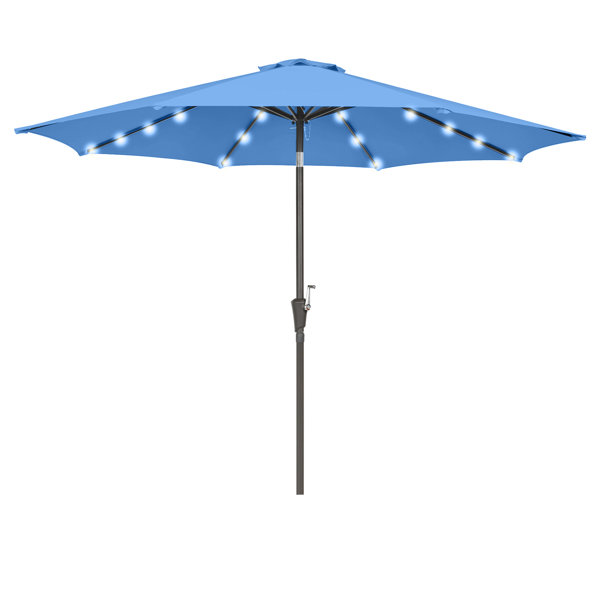 Arlmont & Co. Iyas 9ft Lighted Patio Market Sunbrella Umbrella